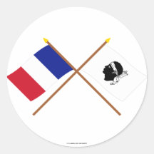Crossed flags of France and La Corse Stickers