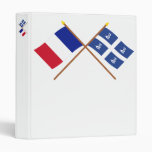Crossed flags of France and Martinique 3 Ring Binder