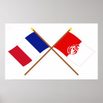 Crossed flags of France and Vendée