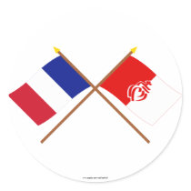 Crossed flags of France and Vendée