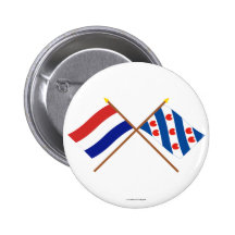 Crossed flags of Holland and Friesland Buttons