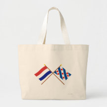 Crossed flags of Holland and Friesland Tote Bags