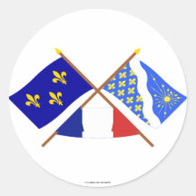 Crossed flags of Île-de-France and Essonne Sticker