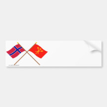 Crossed flags of Norway and Sør-Trøndelag Bumper Sticker