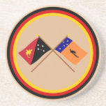 Crossed flags of PNG and New Ireland Province Coaster