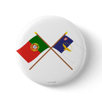 Crossed Flags of Portugal and the Azores Pinback Button