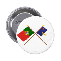 Crossed Flags of Portugal and the Azores Pinback Button