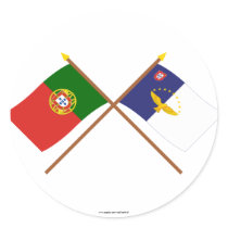 Crossed Flags of Portugal and the Azores Sticker
