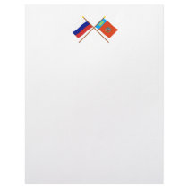 Crossed flags of Russia and Altai Krai
