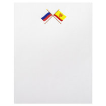 Crossed flags of Russia and Chuvash Republic