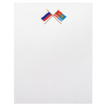 Crossed flags of Russia and Ivanovo Oblast