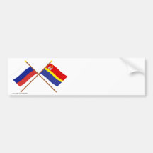 Crossed flags of Russia and Kaliningrad Oblast Bumper Stickers