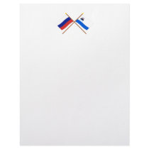 Crossed flags of Russia and Kamchatka Krai