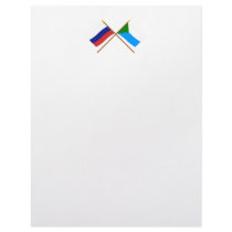 Crossed flags of Russia and Khabarovsk Krai