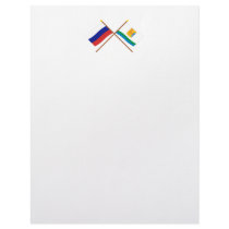 Crossed flags of Russia and Kirov Oblast