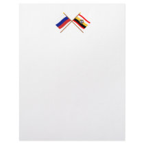Crossed flags of Russia and Kursk Oblast