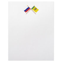 Crossed flags of Russia and Penza Oblast