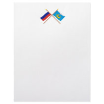 Crossed flags of Russia and Pskov Oblast