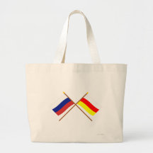 Crossed flags of Russia and Rep. of North Ossetia Tote Bag