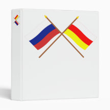 Crossed flags of Russia and Rep. of North Ossetia Vinyl Binder