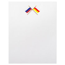 Crossed flags of Russia and Rep. of North Ossetia