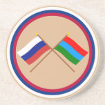Crossed flags of Russia and Republic of Karelia Drink Coaster