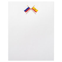 Crossed flags of Russia and Ryazan Oblast