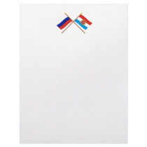 Crossed flags of Russia and Samara Oblast