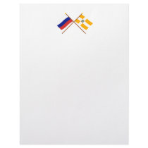 Crossed flags of Russia and Stavropol Krai