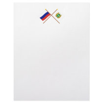 Crossed flags of Russia and Tomsk Oblast