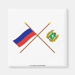 Crossed flags of Russia and Tomsk Oblast Magnets