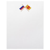 Crossed flags of Russia and Tver Oblast