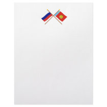 Crossed flags of Russia and Vladimir Oblast