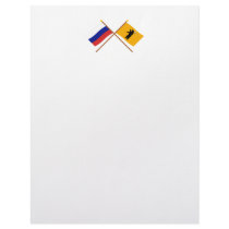 Crossed flags of Russia and Yaroslavl Oblast
