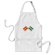 Crossed flags of Spain and Andalucía Aprons