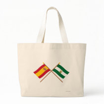 Crossed flags of Spain and Andalucía Canvas Bag