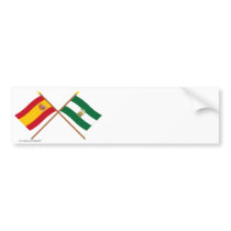 Crossed flags of Spain and Andalucía