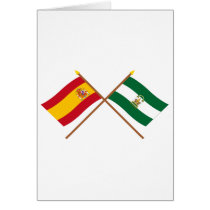 Crossed flags of Spain and Andalucía
