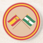 Crossed flags of Spain and Andalucía Coasters