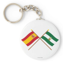 Crossed flags of Spain and Andalucía