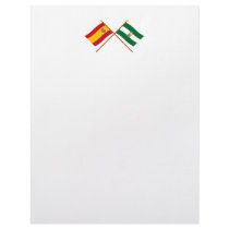 Crossed flags of Spain and Andalucía