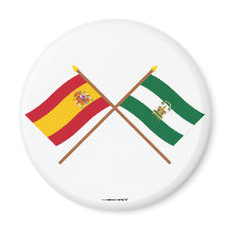 Crossed flags of Spain and Andalucía
