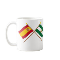 Crossed flags of Spain and Andalucía Mugs