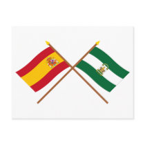 Crossed flags of Spain and Andalucía