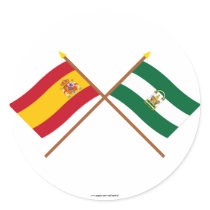 Crossed flags of Spain and Andalucía
