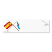 Crossed flags of Spain and Galicia
