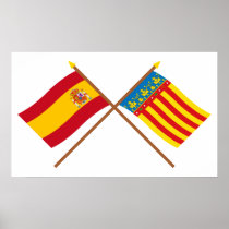 Crossed flags of Spain and Valencia