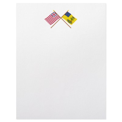Crossed Grand Union and Bucks of America Flags Letterhead by Vexillophile