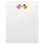 Crossed Grand Union and Bucks of America Flags letterhead