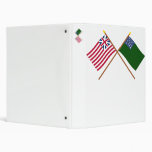 Crossed Grand Union and Green Mountain Boys Flags 3 Ring Binders